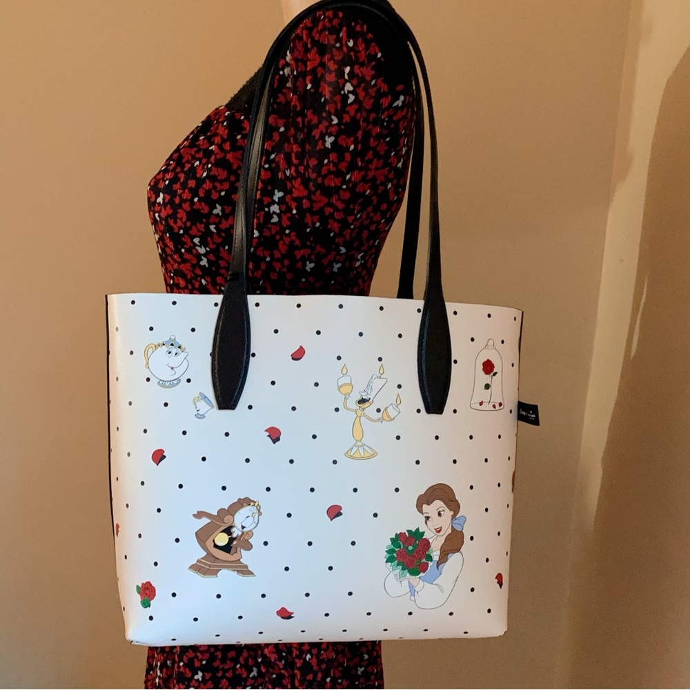 Kate Spade Disney Beauty And Beast Small Reversible Tote with removable pouch - Picture 2 of 9